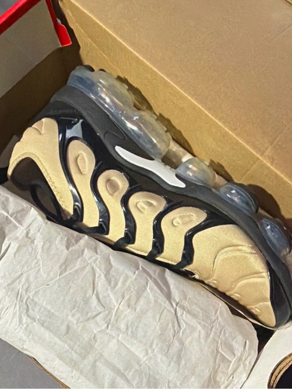 Men Nike Tan and Black Air-Cushioned Sneakers